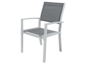 Tuinstoel fauteuil stoel tuin aluminium/textileen "Tropic" - Phoenix - Grijs Donkergrijs - Set 2 stuks 2