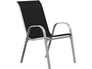 Tuinstoel "Cordoba" stoel fauteuil outdoor textileen - Phoenix - Zwart - Set 4 stuks 2