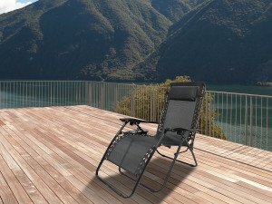 Tuinstoel relax stoel tuin verstelbaar zero gravity loungestoel "Sintra" - Zwart 2