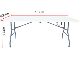 Tuintafel outdoor party tafel inklapbaar "Foldy" - 180 x 74 x 74 cm - Wit 2