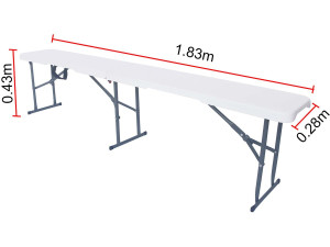Opvouwbare bank voor party tafel feesttent "Foldy" - 183 x 28 x 43 cm - Wit 2
