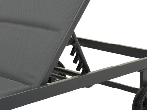Ligbed ligstoel verstelbaar aluminium gevoerd textileen "Bella" - Phoenix - Grijs Donkergrijs 2