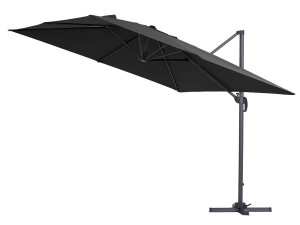 Parasol vrijhangend tuin zweefparasol aluminium "Sun 3" 3 x 3 m - Zwart 2