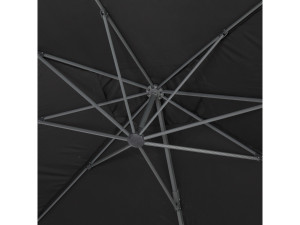 Parasol vrijhangend tuin zweefparasol Aluminium "Sun 4" - Rechthoekig - 3 x 4 m - Zwart - Inclusief parasolvoet tegel / parasolt 2