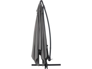 Parasol vrijhangend tuin zweefparasol Aluminium "Ilios 3" - Vierkant - 3 x 3 m - Grijs - Inclusief parasolvoet tegel / parasolte 2