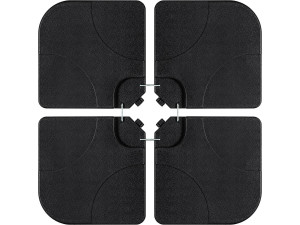 Parasolvoet set 4 parasoltegels vulbaar voor parasols tot 3 x 3 m - 52 liter - Zwart 2
