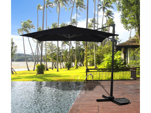 Parasol vrijhangend tuin zweefparasol - 2,5 x 2,5 m - Zwart 2