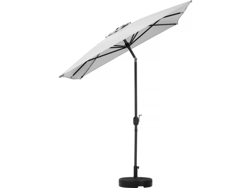 Parasol tuin tuinparasol "Sol 2" - Rechthoekig - 2 x 3 m - Grijs + inclusief parasolvoet tegel / parasoltegels