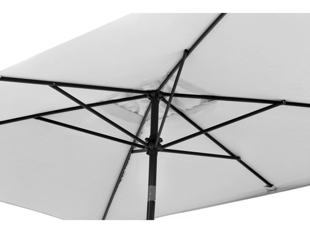 Parasol tuin tuinparasol "Sol 2" - Rechthoekig - 2 x 3 m - Grijs + inclusief parasolvoet tegel / parasoltegels