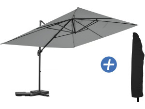 "Sky 4" Cantilever aluminium tuinparasol - 3 x 4 m - Grijs - Met hoes