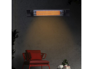 Hangende terrasverwamer elektrische heater terras koolstofvezel "Bola" - 2000W - Zwart 2