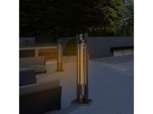 Staande terrasverwamer elektrische heater terras koolstofvezel "Tornado" - 2000W - Zwart 2