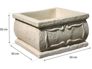Verone" plantenbak - steen - 50 x 50 x 30 cm 2