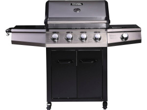 Gas BBQ gasbarbecue barbecue "Bingo 5" - 5 branders waarvan 1 zijbrander - 15,2 kW + beschermhoes - Zwart 2