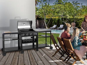 Gas BBQ gasbarbecue barbecue outdoor keuken - 12 kW - 4 branders - Zwart 2