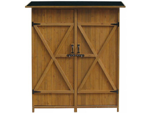 Tuinkast houten tuin berging "Espacio"- 140 x 49 x 162 cm - Bruin - kastanjebruin 2