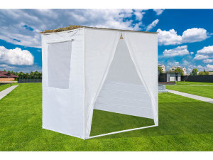 Soeka Sukkah loofhut "Nina" aanpasbaar 2 x 2 m met 1 bamboerol en 2 houten latten 2