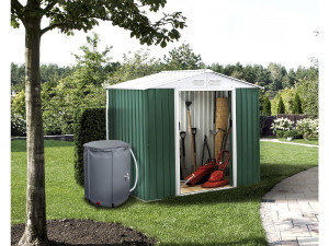 Tuinhuisje metaal - "Rosas " - 4,07 m² met goot en regenton waterreservoir - Groen 2