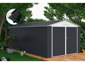 Garage auto schuur metaal "Houston" - 18,56 m² met goot - Antraciet 2
