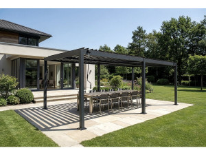 Zelfdragende aluminium bioklimatologische pergola "Kensington" - 3 x 6 m - Grijs 2