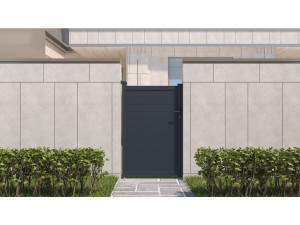 Tuinpoort tuindeur aluminium "Marc" - 101,2 x 155,9 cm - Grijs 2