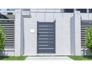Tuinpoort tuindeur aluminium "Bastien" - 100 x 176 cm - Antraciet 2