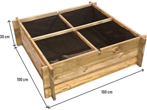 Houten moestuin "Aroma" - 100 x 100 x 30 cm 2