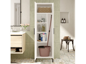 Multifunctionele houten kledingkast "Jienna" - 50 x 36 x 165 cm - Wit 2