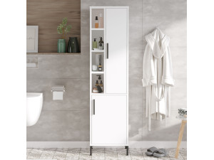Multifunctionele houten kledingkast "Vile" - 45 x 35 x 174 cm - Wit 2
