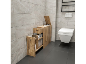 Houten badmeubel "Calencia" - 20 x 60 x 55 cm - Bruin 2