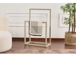Gediz" metalen handdoekenrek - 25 x 60 x 90 cm - Taupe 2