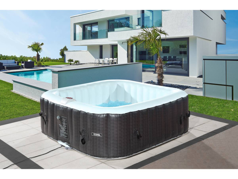 Leuke PVC Opblaasbare Spa - 6 plaatsen - Bruin/Creme
