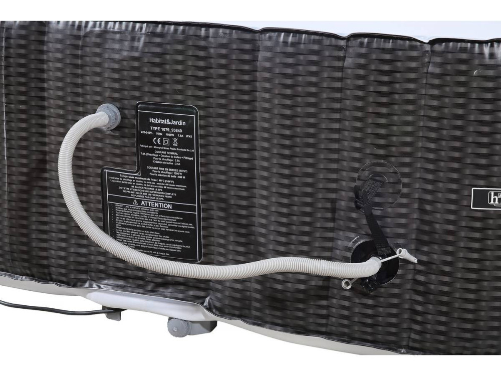 Leuke PVC Opblaasbare Spa - 6 plaatsen - Bruin/Creme