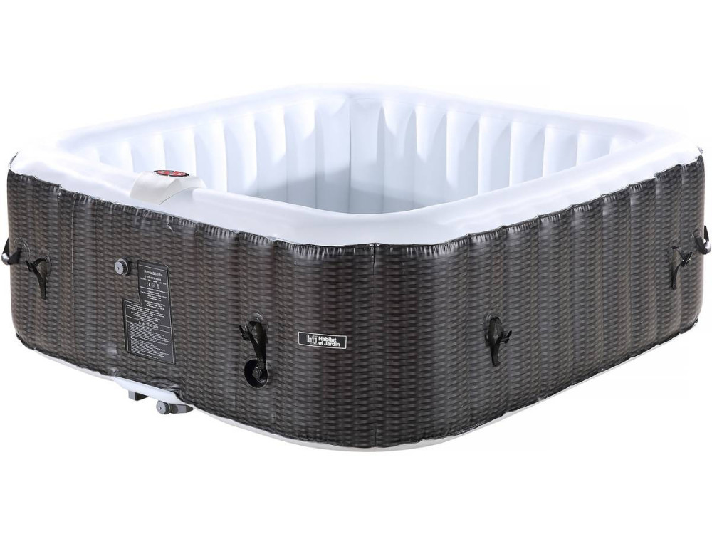 Leuke PVC Opblaasbare Spa - 6 plaatsen - Bruin/Creme