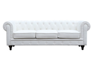 Bank bankstel Chesterfield "Aliza" - 208 x 82 x 70 cm - 3 zits - Wit 2