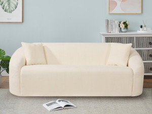 Ondine" stoffen rechte vaste bank - 3 zits - Beige 2