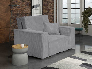 Clivia" corduroy converteerbare fauteuil - Grijs 2