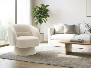 Franklin" draaifauteuil in badstof - 74 x 75 x 75 cm - Beige 2