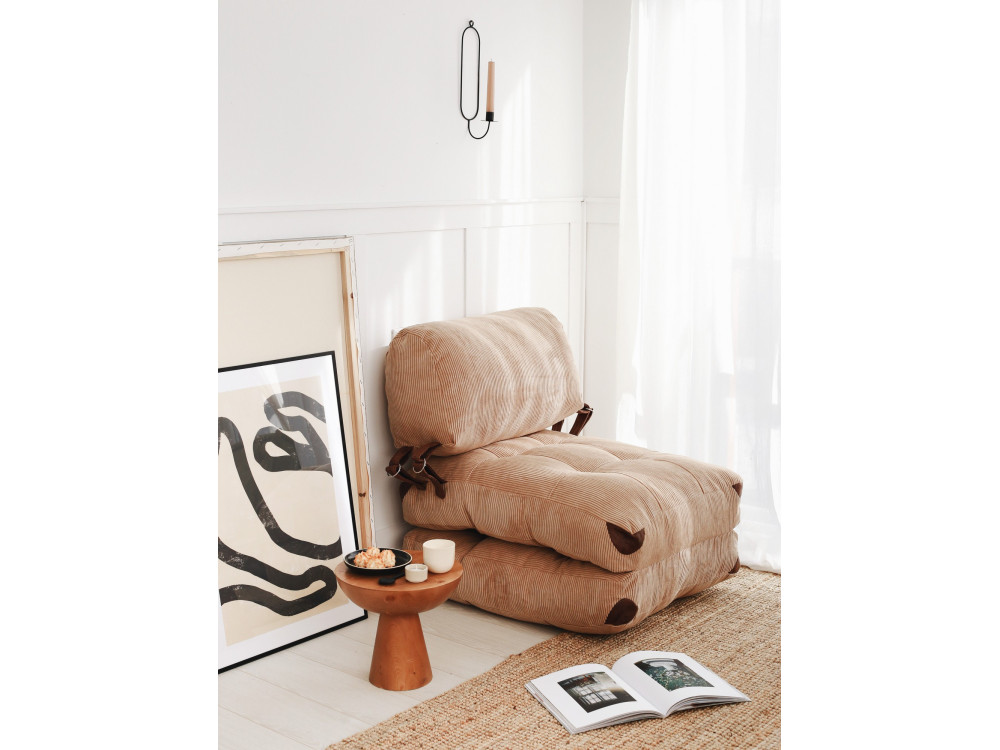 Stoffen fauteuil-bed Fold - 80 x 60 x 70 cm - Bruin