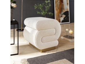 Houten poef Sally 40 x 42 x 42 cm - Crème 2