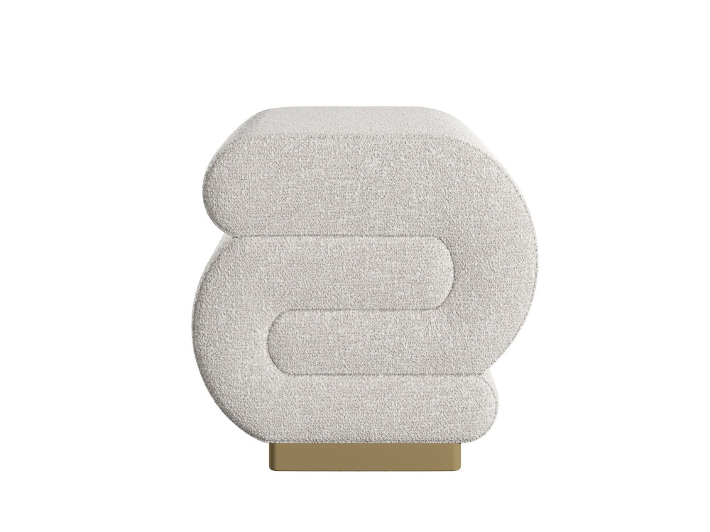 Houten poef Sally 40 x 42 x 42 cm - Crème