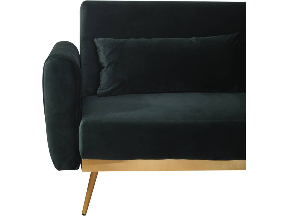 Slaapbank bankstel velours "Donia" - 203 x 81 x 83 cm - 3 zits - Groen Donkergroen