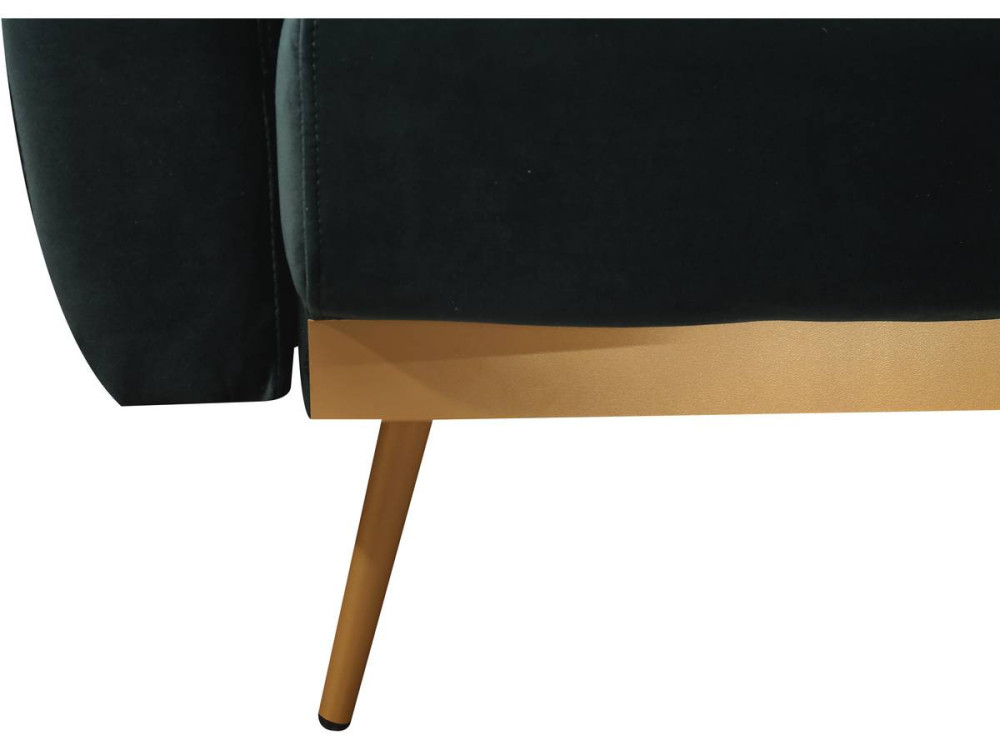 Slaapbank bankstel velours "Donia" - 203 x 81 x 83 cm - 3 zits - Groen Donkergroen