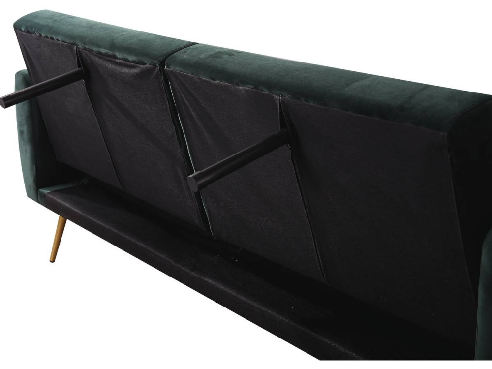Slaapbank bankstel velours "Donia" - 203 x 81 x 83 cm - 3 zits - Groen Donkergroen