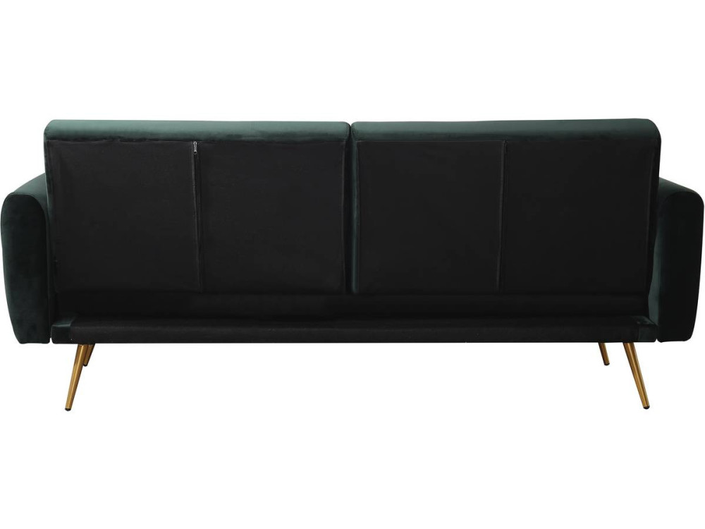 Slaapbank bankstel velours "Donia" - 203 x 81 x 83 cm - 3 zits - Groen Donkergroen