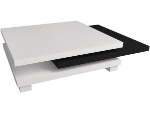 Salontafel "Elena" - 80 x 80 x 32 cm - Wit / Zwart