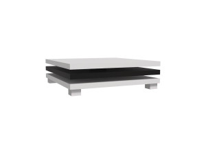 Salontafel "Elena" - 80 x 80 x 32 cm - Wit / Zwart 2