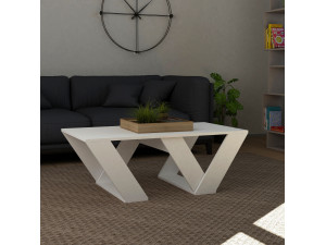 Houten salontafel "Pipra" - 110 x 60 x 40 cm - Wit 2