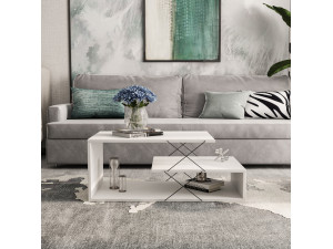 Houten salontafel "Cayenne" - 100 x 50 x 40 cm - Wit 2