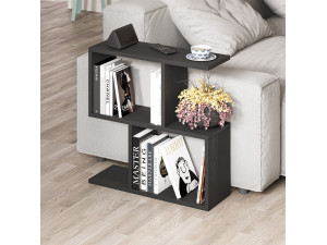 Homemania" houten salontafel - 60 x 20 x 60 cm - Zwart hout 2